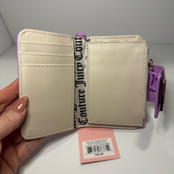 Juicy Couture NWT Miss Juicy Tab Wallet in Violet Tulle and Sand Faux Leather - Picture 9 of 15